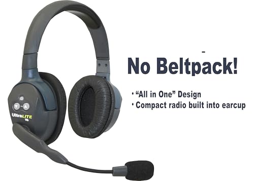 EARTEC ULDR-HD Ultralite HD Dual Ear Add-On or Replacement Remote Headset, HD Version Only, Full Duplex Wireless Communication, Includes Rechargeable Battery - color: Remote, size: Dual Ear
