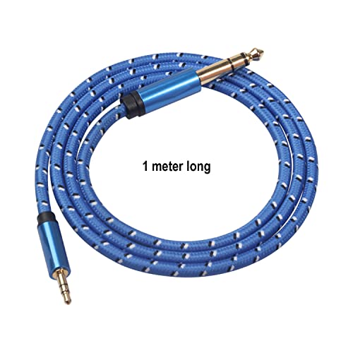 WISYIFIL 1/4 inch to 3.5mm Stereo Audio Cable, 6.35mm to 3.5mm Headphone Adapter, 1/4 to 1/8 Male to Male Aux Cord, 3.3ft (1m) Long, for Guitar, Cellphone, Laptop, Switch, Home Theater Devices - size: 3.3ft