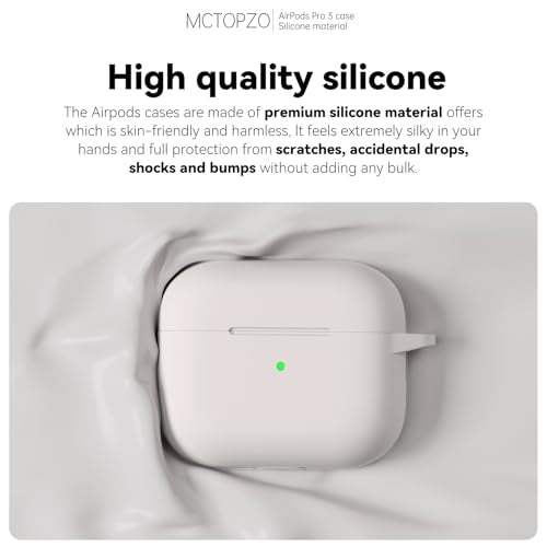 for AirPods Pro 3 Case 2025,Come with Cleaner Kit,Stone | Silicone Protective Cover for Airpod Pro 3rd Generation Case with Keychain,for Women Men,One-Piece Design,Shockproof - color: C-Stone