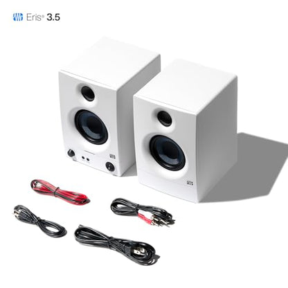 PreSonus Eris 3.5 Powered Studio Monitors, Pair —| | 50W, Woven-Composite Woofer, Silk-Dome Tweeter, White - color: White, size: 3.5"