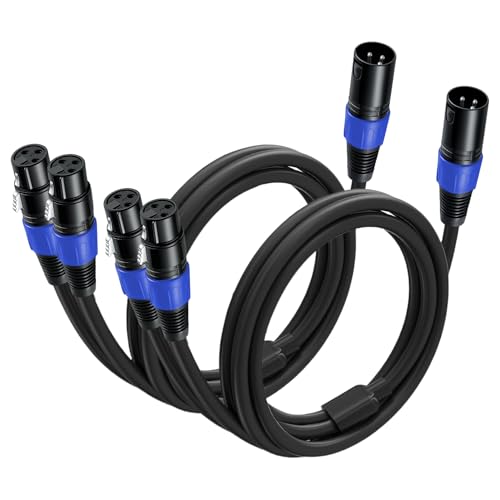 2 Pack XLR Splitter Cable 1.6 FT, 1 Male to 2 Female Patch Y Cable, Balanced Microphone Splitter Cord Audio Adaptor, Used for Microphone, Effector, Mixer, Equelizer, DMX LED, Amplifier, Guitar - size: 1.6 Foot, 2 Pack, style: 1 Male to 2 Female