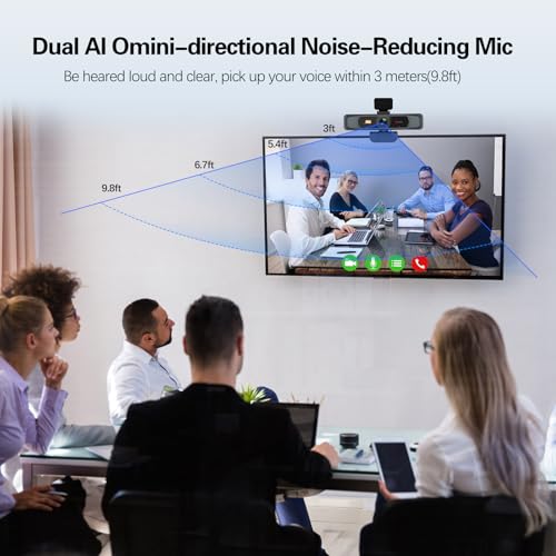 Angetube Wide Angle 4K Webcam for PC, 120° FOV Video Conference Web Camera | PDAF Autofocus, 2 Noise-Cancelling Mics, 1080P@60FPS, Auto Light Correction, USB-A/C, Privacy Cover, for Mac Laptop Desktop - size: PDAF 4K Webcam with Wide Angle