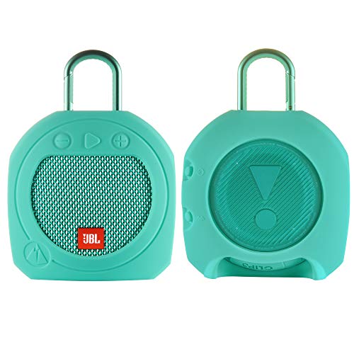 Protective Silicone Stand Up Case for JBL Clip 3 Waterproof Portable Speaker (Teal) - color: Teal