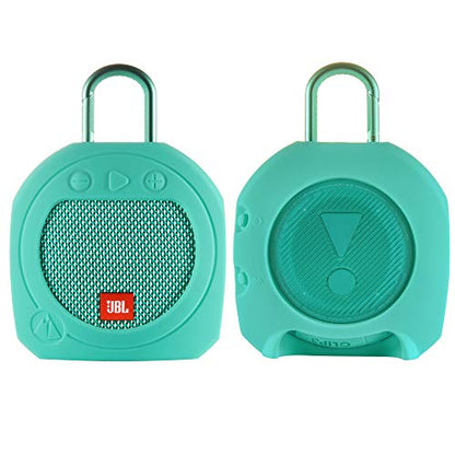 Protective Silicone Stand Up Case for JBL Clip 3 Waterproof Portable Speaker (Teal) - color: Teal