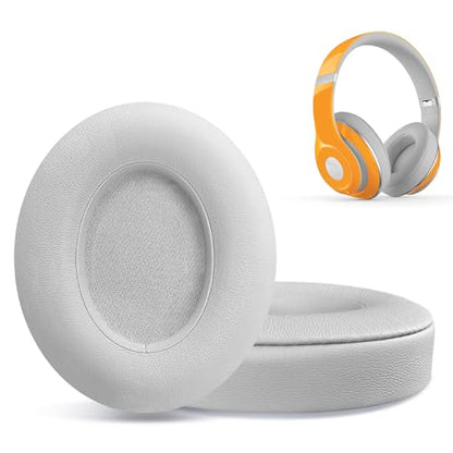 Replacement Ear Pads for Beats Studio 2 & Studio 3 Wired & Wireless Headphones, Ear Cushions, Headset Earpads, Ear Cups Cover with Soft Protein Leather-Grey - color: Light Grey