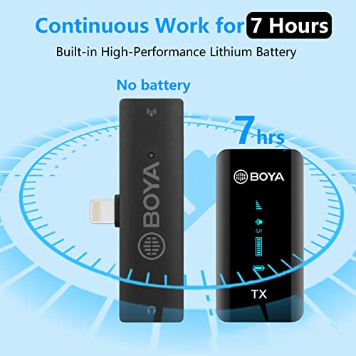 BOYA BY-XM6 S3 Wireless Lavalier Microphone for iPhone iPad, Plug Play Lapel Lav Mic for Video Recording YouTube Facebook Live Stream Podcast Interview Vlog - size: Lightning(RXD+TX)