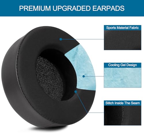 Cooling Gel Replacement Ear Pads Cushion and Headband Cover for Corsair Virtuoso RGB Wireless SE XT Gaming Headset, Headphones Protector, Easy Installation, Premium Material & Black