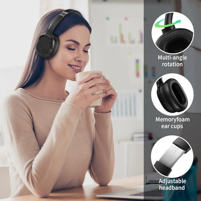 Hybrid Active Noise Cancelling Headphones, Wireless Over Ear Bluetooth - color: Black