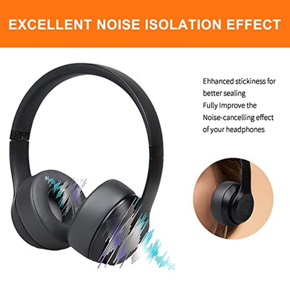 Thicker Ear Pads Cushions for Beats Solo 2 & Solo 3 Headphones Earpads | Solo 2.0/Solo 3.0 Wireless & Wired Covers with Stronger Adhesive Thicker Foam(Grey) - color: Gray
