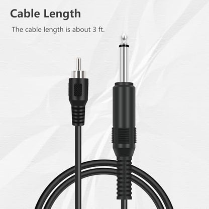 RCA to 6.35mm 1/4 inch, 2 Pack 3ft RCA Male to 6.35mm TS Mono Male Jack Adapter Audio Cable for Speaker Mixer Amplifier TV AV Receiver Guitar