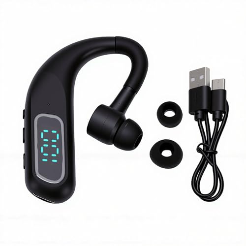 Bewinner Wireless Bluetooth Earphone with Noise Canceling Single Ear Headset, Long Battery Life 180mAh, Ergonomic Reversible Fit, Clear Call for Business