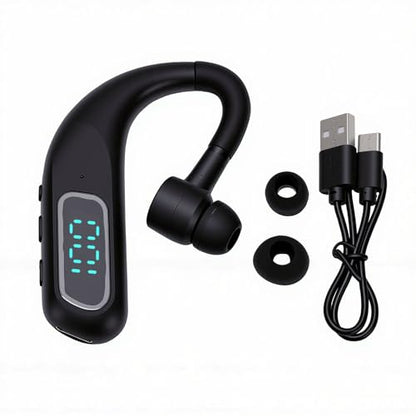 Zopsc Bluetooth Headset Single Ear, Wireless Business Headset with Noise Cancelling Mic, Lightweight Hands Free Earphone for Office Home Driving Call, 180mAh.