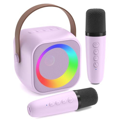 Karaoke Machine for Kids, Toys for 3-12 Years Old Girls Gifts, Kids Karaoke Microphone Machine Toy, Best Fun Christmas Birthday Gifts for 5 6 7 8 9 10 11 Years Teens Girl Boys Purple 2 Mic - color: Purple 2 Mics