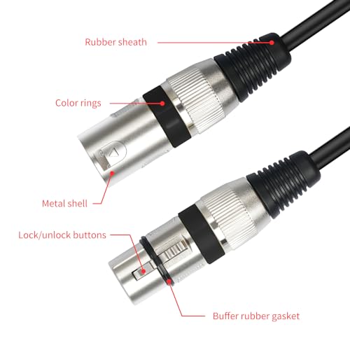 2 Pack 5 FT XLR Female to Dual Male Y Splitter Cable, Female XLR to 2 Male Y Cable Splitter 1 F to 2 M for Micphone Mixer - color: 1 XLR F To 2 XLR M, size: 5FT 2Pack