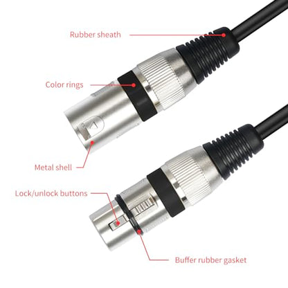 2 Pack 5 FT XLR Female to Dual Male Y Splitter Cable, Female XLR to 2 Male Y Cable Splitter 1 F to 2 M for Micphone Mixer - color: 1 XLR F To 2 XLR M, size: 5FT 2Pack