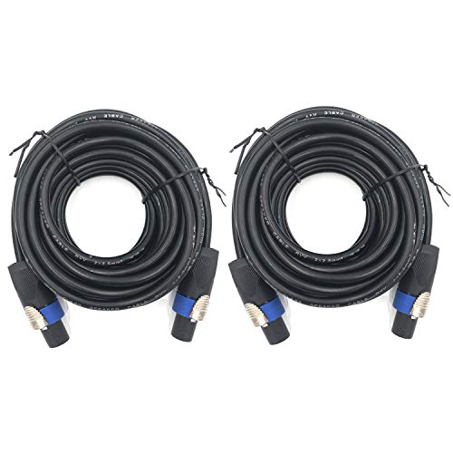 2 Pack Pro Speakon to Speakon Cable 30 Feet 12AWG 2 Conductor Twist Lock - size: 30FT/2PACK