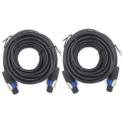 2 Pack Pro Speakon to Speakon Cable 30 Feet 12AWG 2 Conductor Twist Lock - size: 30FT/2PACK