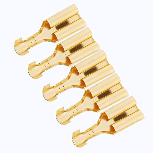 100 PCs 7.8mm Quick Splice Wire Spade Connectors Kit Brass Quick Connectors Wire Terminals Connectors Wire Crimps for Electrical Wiring Car Audio Speaker