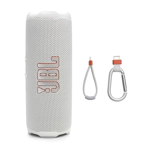 JBL Flip 7 Portable Bluetooth Speaker, Waterproof and Drop-Proof - White | Up To 16 Hours Playtime, IP68 Dustproof Build, Clip-On Loop, USB C Lossless Audio, Links With Other Speakers For Outdoor Use - color: White
