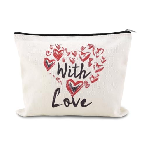 Valentines Day Makeup Cosmetic Bag Heart Toiletry Bag Pouch Engagement Anniversary Wedding Gifts Bags for Womens Wife Girlfriend Fiancee Love You Gift Gf Proposal Gifts Travel Make Up Bags Organizer - color: Heart Toiletry Bag Pouch