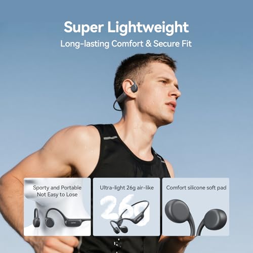 NANK Bone Conduction Headphones, Runner4 Swimming Headphones IP68 Open Ear | Wireless Bluetooth 5.4 Earphones, 16GB MP3 Memory, Underwater Sport Waterproof Earbuds for Swimming Running Cycling Fitness