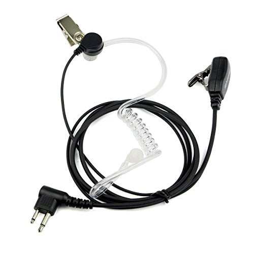 Retevis Acoustic Tube Walkie Talkie Earpiece with Mic, 2 Pin(1 Pack) | Compatible with Motorola CP100/CP100D/CP185/CP200/CP200D/ GP300/GP2000/BRP40/DLR1060 Walkie-talkies, Two Way Radio Earpiece