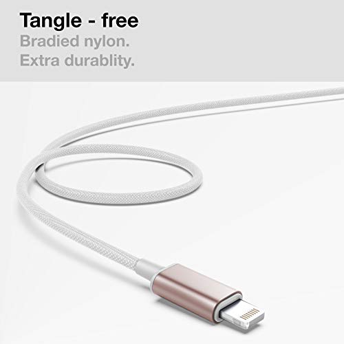 Thore iPhone Earphones (Apple MFi Certified) V110 in Ear Braided Wired Lightning Earbuds (Sweat/Water Resistant) Headphones with Mic/Volume Remote for iPhone 12/13/14 Pro Max - Gold - color: Rose Gold