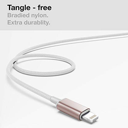Thore iPhone Earphones (Apple MFi Certified) V110 in Ear Braided Wired Lightning Earbuds (Sweat/Water Resistant) Headphones with Mic/Volume Remote for iPhone 12/13/14 Pro Max - Gold - color: Rose Gold
