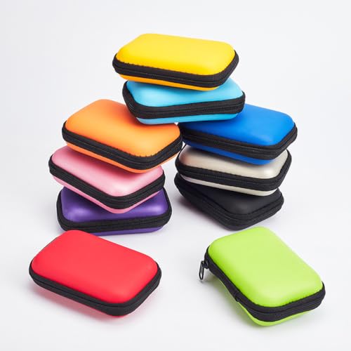 Headphone Case Hard Edge Zipper Bag Compact Portable Headset Storage Bag for Wireless,Headphones Earbuds Cables Charging Cable Travel Waterproof Commuting Home - color: Blue