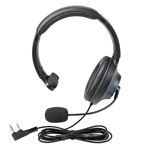 Renastar Overhead Earpiece with Boom Mic K1 Plug Two Way Radio Headset for Kenwood 2Pin Baofeng UV-5R UV-82 UV-82HP BF-888S BF-F8HP AR-152 AR-5 Arcshell Retevis RT17 RT18 RT19 RT21 RT22 RT27 RT68 RB26
