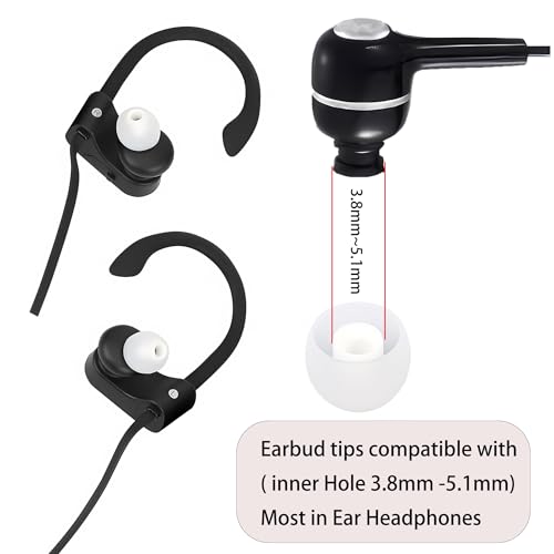 Earbud Replacement Tips Silicone Earbud Tips Ear Bud Covers Fit Most in-Ear Earbuds(Inner Hole 3.8mm -5.1mm) Headphone Ear Tips 18 Pairs S M L - color: multicolour/02