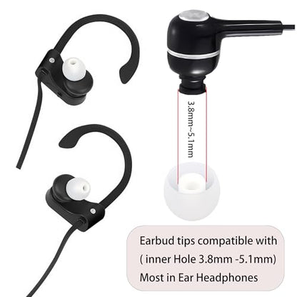 Earbud Replacement Tips Silicone Earbud Tips Ear Bud Covers Fit Most in-Ear Earbuds(Inner Hole 3.8mm -5.1mm) Headphone Ear Tips 18 Pairs S M L - color: multicolour/02