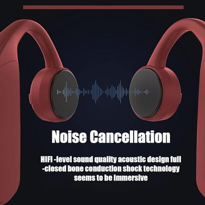 Bone Conduction Wireless Earbuds Bone Conduction Headphones Open Ear Headphones Underwater Headphones For Swimming Swimming Headphones Built-In Mic Sports Headset With 16G Memory Swimming red - color: Red