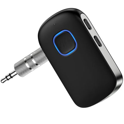 Car Bluetooth Receiver 3.5mm AUX for iPhone 17e 17 Pro Max/16 Plus Pro 15 | Bluetooth Car Adapter Portable, Wireless Audio Receiver for Home Stereo/Wired Headphones,Hands-Free Call,16H Battery Life