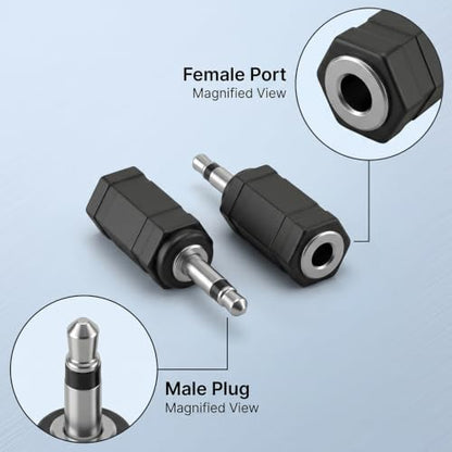 6PCS 3.5mm Mono to Stereo Adapter | 1/8" Mono Male Plug to TRS Stereo Female Jack 3.5mm MonoPlug 2-Pole Headphone Accessories for Radio Headphone
