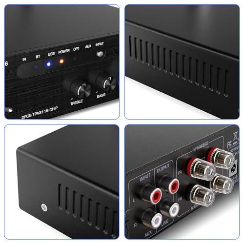 Facmogu AK-3116 HiFi Stereo Amplifier, Bluetooth 5.3 200W Dual TPA3116
