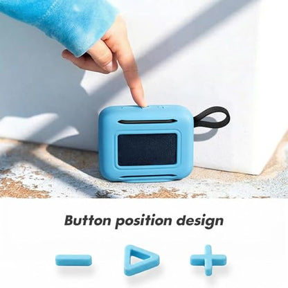 Silicone Cover Case for JBL Go 5 Bluetooth Speaker, Portable Speaker Travel Case Protective Cover Sleeve with Carabiner for JBL Go 5, Dustproof, Shockproof and Scratch-resistant (Blue) - color: Blue