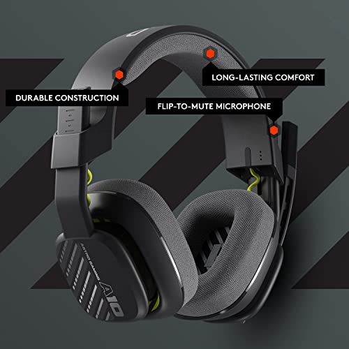 Astro A10 Gaming Headset Gen 2 Wired Headset, Over-Ear Gaming Headphones, Lightweight & Damage Resistant, Flip-to-Mute Microphone, 32 mm Drivers, Compatible with PS5, PS4, Nintendo Switch, PC - Black - color: Black