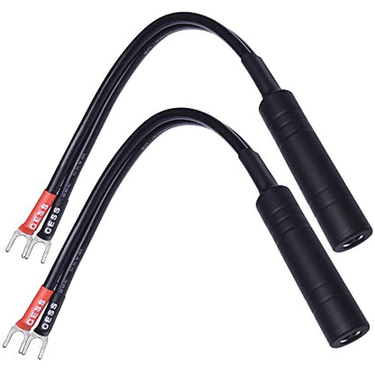 CNCESS Small Spade Fork to 1/4 in TS Speaker Adapter, 12AWG - size: Small Spade