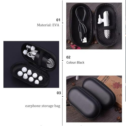 ARTIBETTER Shockproof Headphone Storage Bag Compact Case with Zipper Organizer for Earbuds Electronic Accessories Portable Carrying Pouch