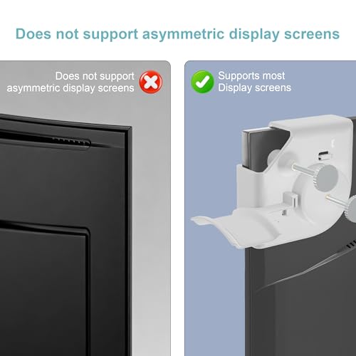 Headphone Holder for Screen (White) | Plastic Headphone Stand, Headset Stand Suitable for AirPods Max, Sony, Bose, Beats and More - color: White