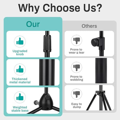 AODSK Adjustable Microphone Stand,Heavy Tripod Base,22-68",Universal Holder - style: Standard Edition