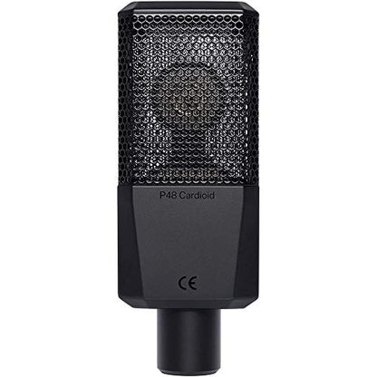 Lewitt LCT-240 Pro Condenser Microphone (Black) Bundle with Studio Monitor Headphone, Pop Filter & XLR Cable