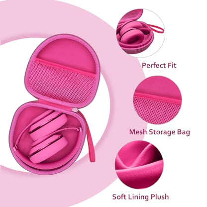 Headphone Case for Beats/Jlab/TOZO/BERIBES/Picun Etc Headphones, Rose | for JLab JBuds Lux ANC/Go Lux ANC, Beats Studio Pro/Solo 4 3,TOZO HT3,KVIDIO Etc Headphone, Hard Shell Case for Travel Home - color: Rose