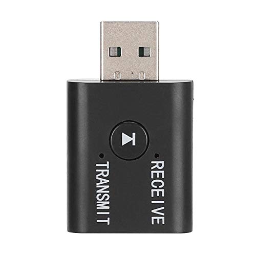 Bluetooth 5.0 Transmitter/Receiver Adapter 2 in 1 Powerful Function Bluetooth 5.0 Transmitter Receiver Independent Circuit Audio Adapter with 3.5mm Assist Cable