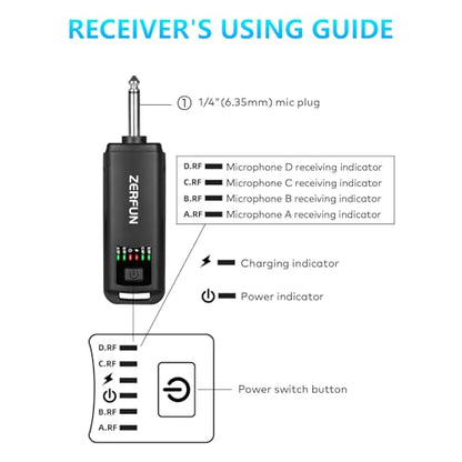 Rechargeable Wireless Microphones 4 Pack, D240, Black - color: Black, style: 4 Mics