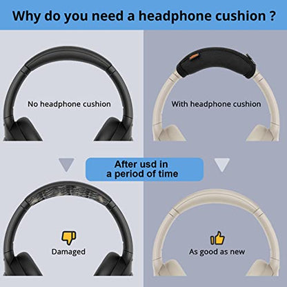 Replacement Headband Cushion Pad Cover Compatible with Sony WH-1000XM2/WH-1000XM3/WH-1000XM4 Noise Canceling Stereo Headset, Head Band Protector Pad Headband Cover (Black) - color: Black