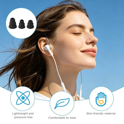 9 Pairs Replacement Triple Flange Ear Tips, Silicone Earbud Tips Covers