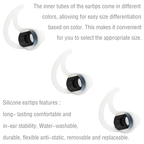 Silicone Earbud Tips Replacement Ear Bud Tips Compatible with Bose SoundSport Freestyle IE2 IE3 Headphone Ear Tips Rubber Tips Earbud Covers Large 3 Pairs - size: L