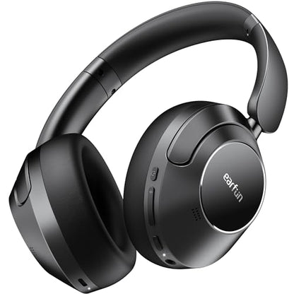 EarFun Wave Pro Active Noise Canceling Headphones, Wireless Over Ear Bluetooth Headphones, LDAC Hi-Res Sound, 5 Mics AI Clear Call, 80H Playtime, Multipoint Connection, Comfort Fit, Custom EQ via App